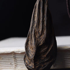 Vietnam Agarwood Pendant Natural Black Ky Nam Old Wood Carved Necklace 07FC0E-D4 - KOEEK