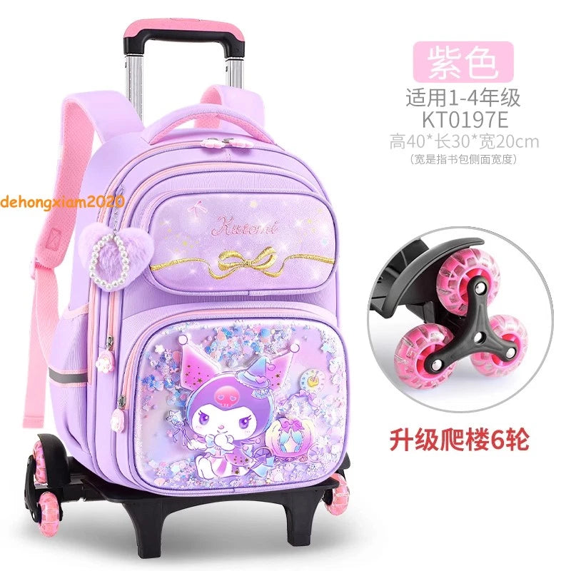 Climbing Stairs Cinnamoroll Bag Backpack Student Bag Wheels Kuromi Trolley Case 07FC0E-D4 - KOEEK