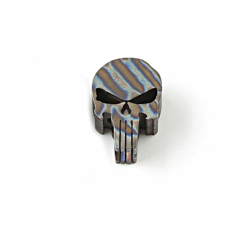 Flame TC4 Titanium Punisher Skull Parachute Cord Lanyard Bead Pendant DZ-01F EDC 07FC0E-D4 - KOEEK