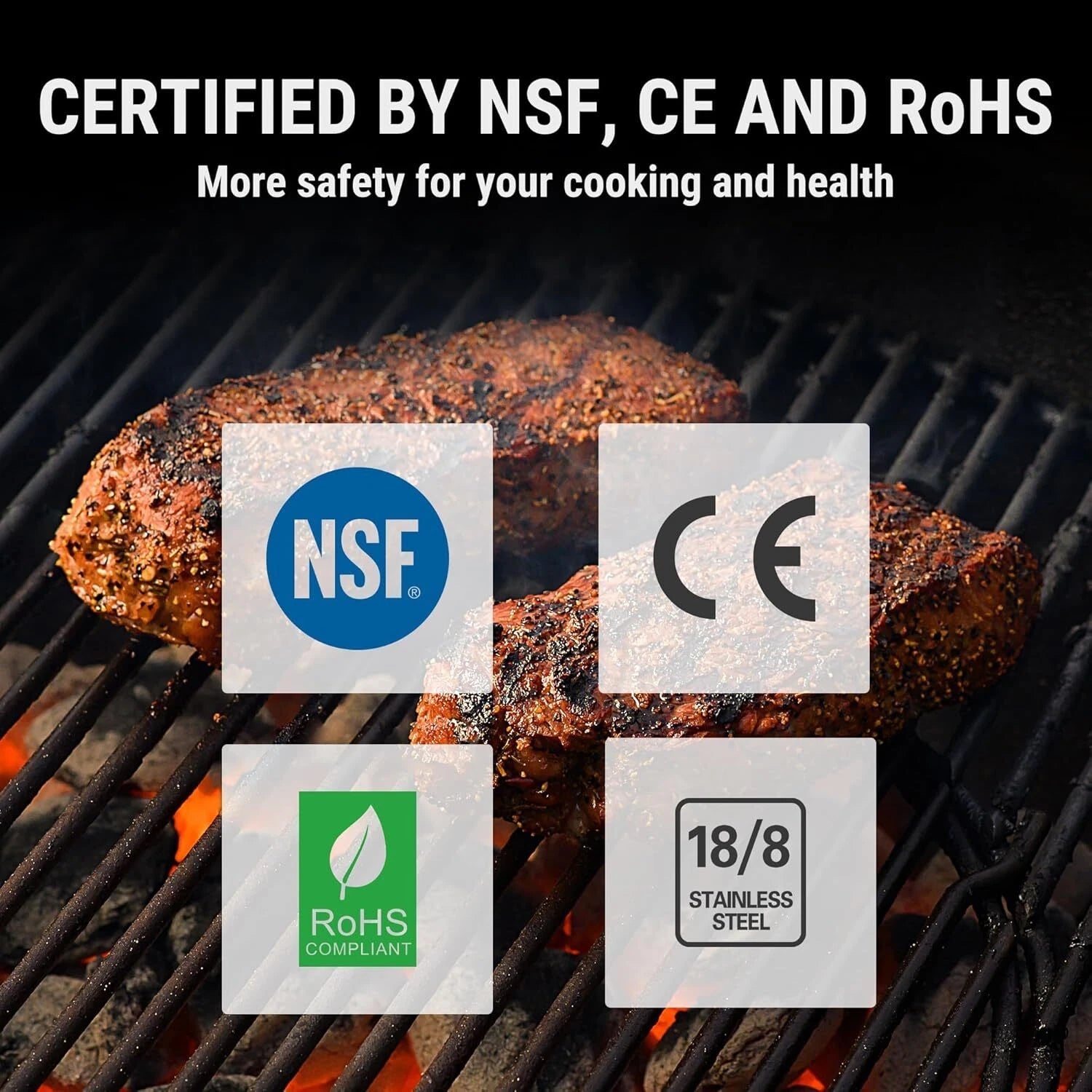 Wireless Meat Thermometer with 4 Probes, Bluetooth Meat Thermometer for Cooking 07FC0E-D4 - KOEEK