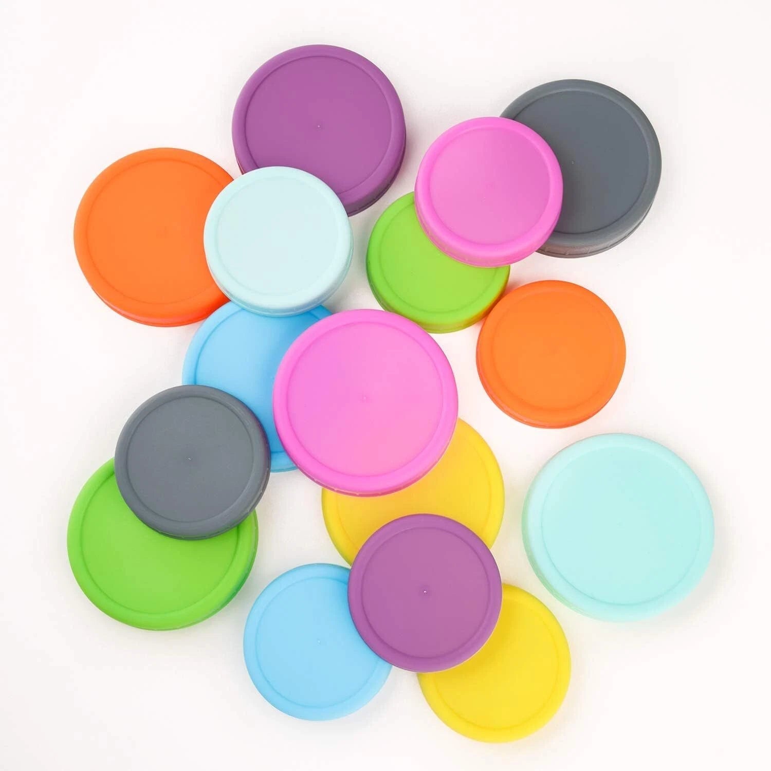 [16 Pack] Colored Plastic Mason Jar Lids Fits Ball, Kerr & More 07FC0E-D4 - KOEEK
