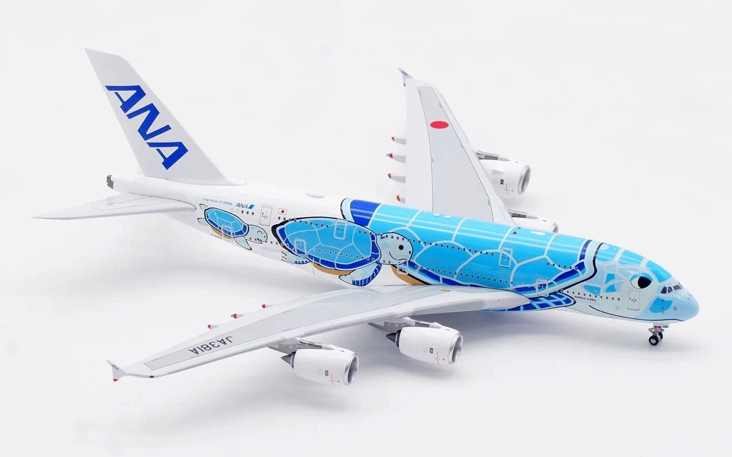 Ation 1/400 Ana Airbus A380 JA381A Blue Sea Turtle Aircraft Model Collect AVIATION - KOEEK