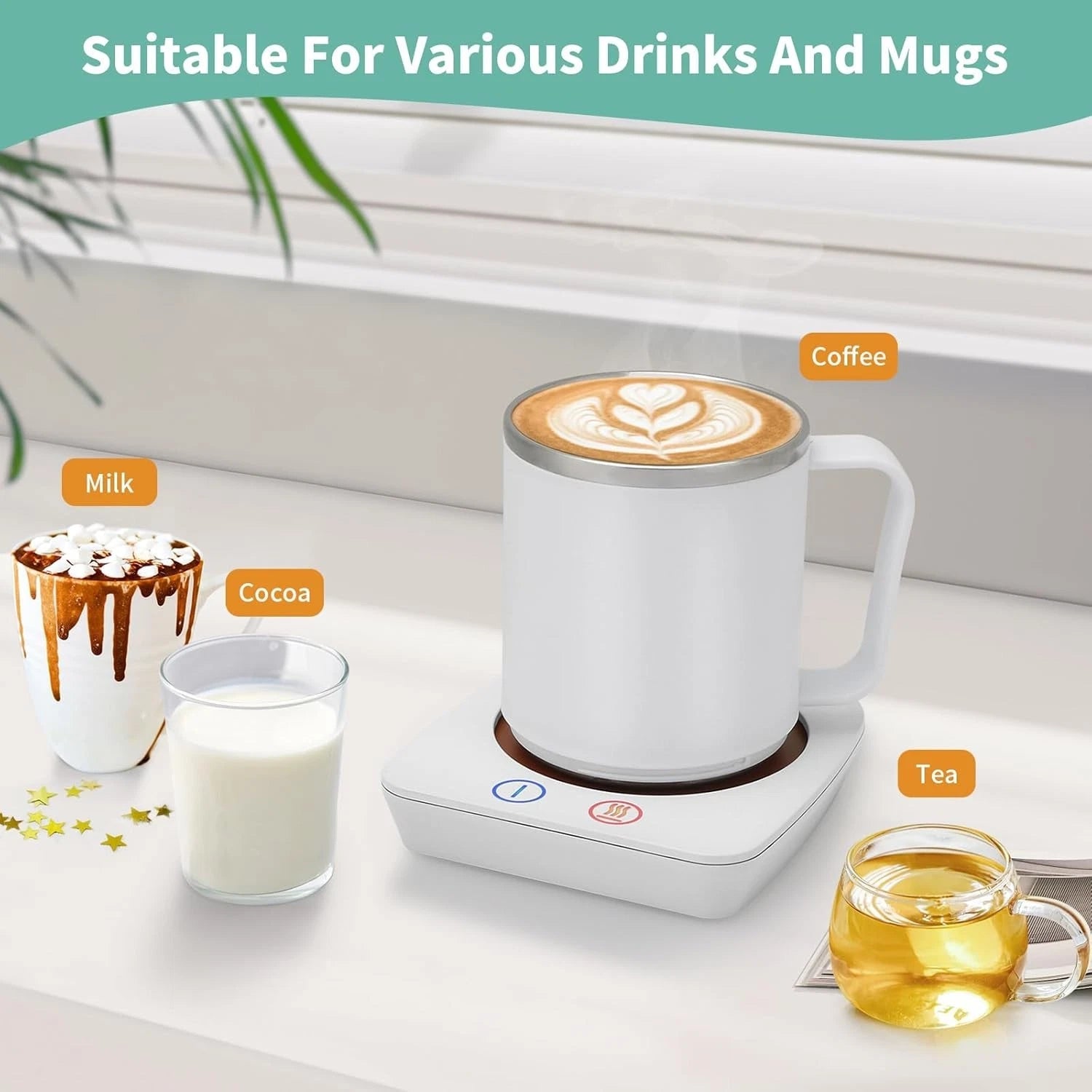 Coffee cup warmer and mug warmer with 3 temperature settings 07FC0E-D4 - KOEEK
