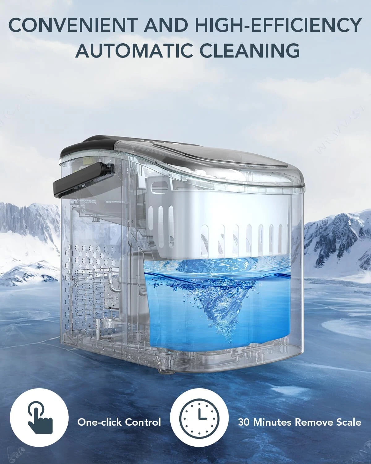 Countertop Ice Maker, High Efficiency Portable Ice Maker,Self-Cleaning Ice Maker 07FC0E-D4 - KOEEK
