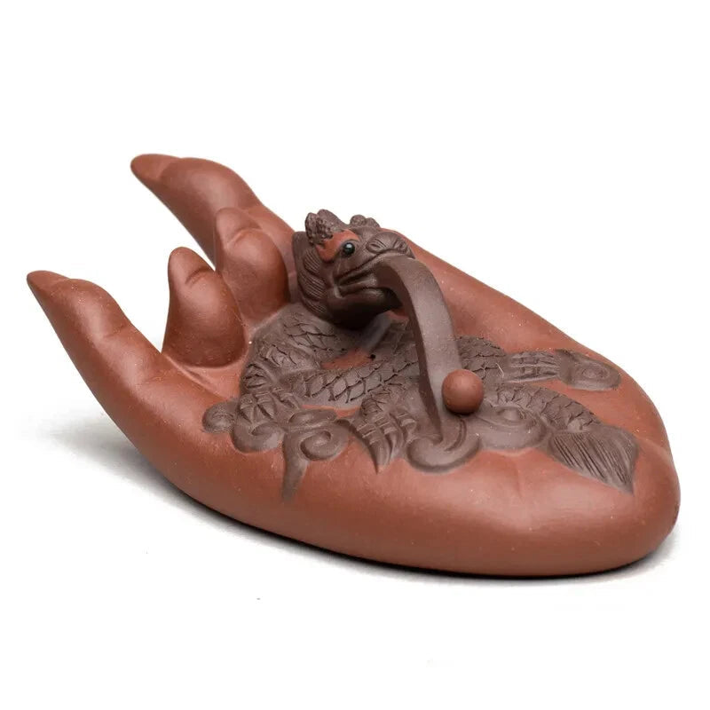 Yixing Boutique Purple Clay Sculpture Tea Pet Luck Dragon Figurine Ornaments 07FC0E-D4 - KOEEK