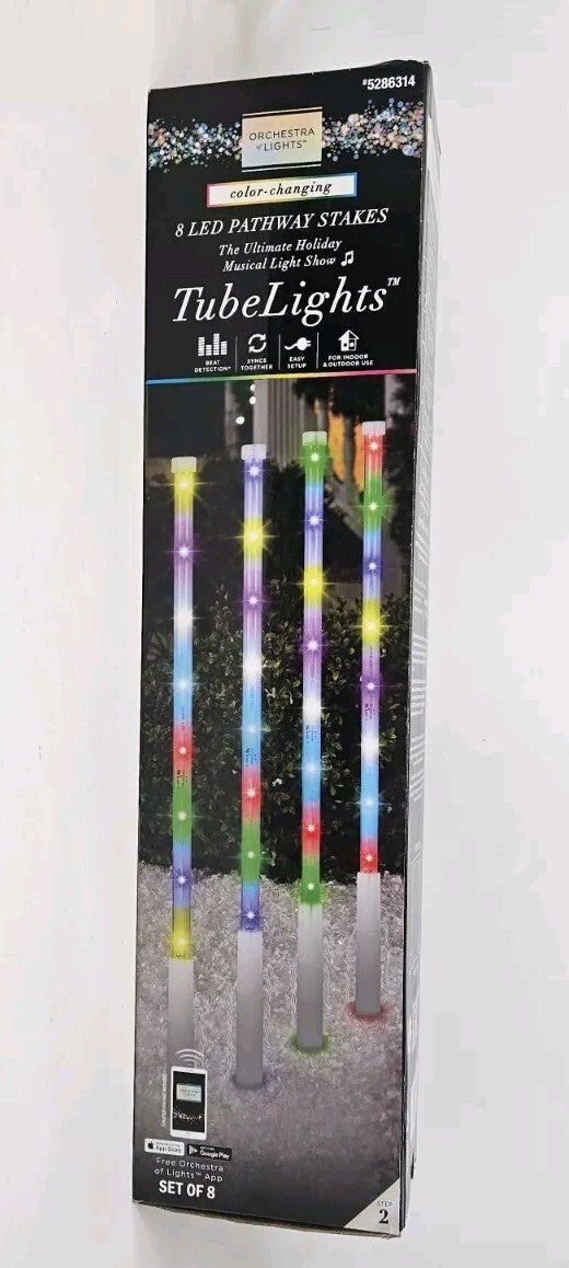 8 Gemmy Orchestra of Lights Color-Changing LED Tube Light Pathway Lights 5286314 GEMMY - KOEEK