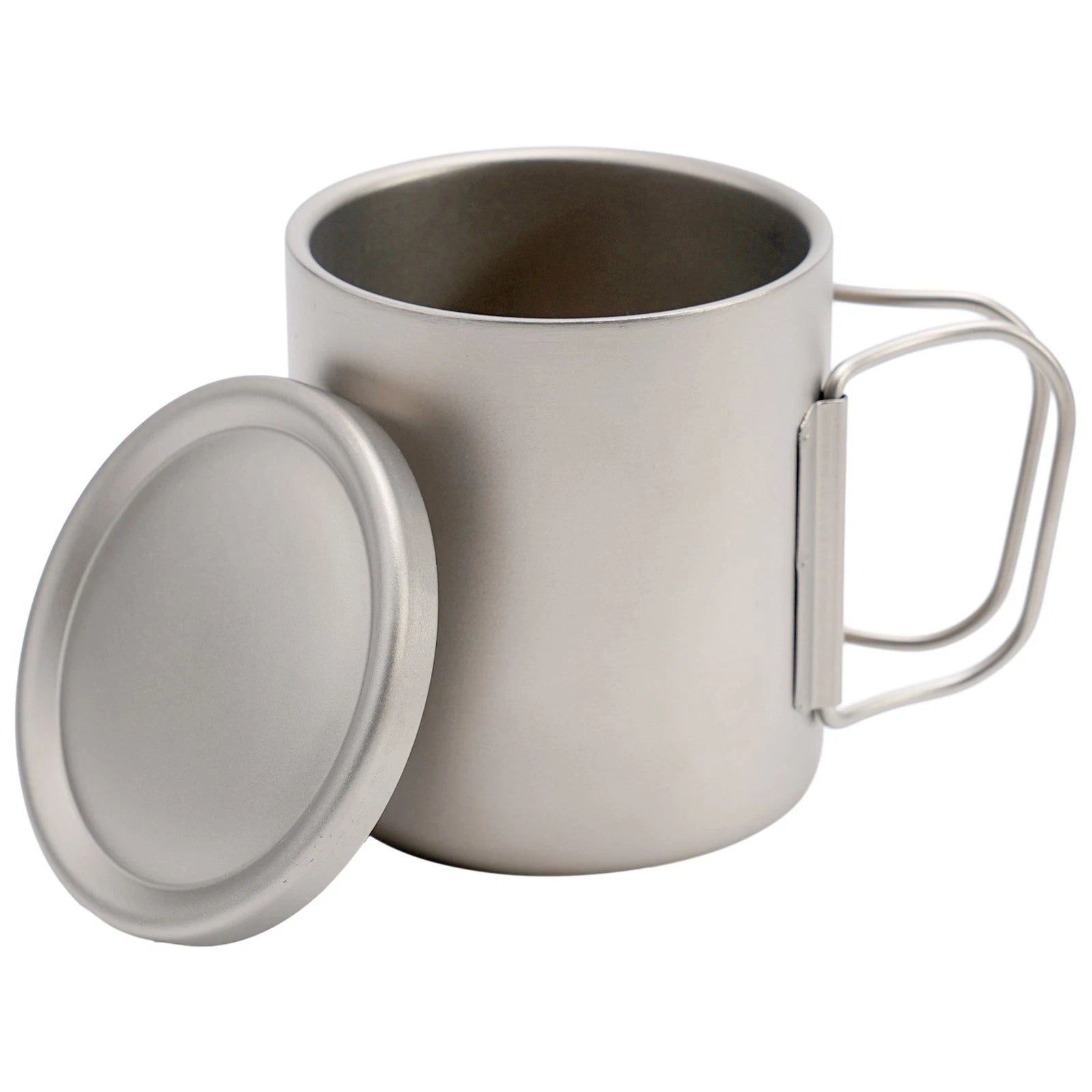 For Home Outdoor Camping Double Wall Titanium Water Cup Coffee Tea Mug With Lid 07FC0E-D4 - KOEEK