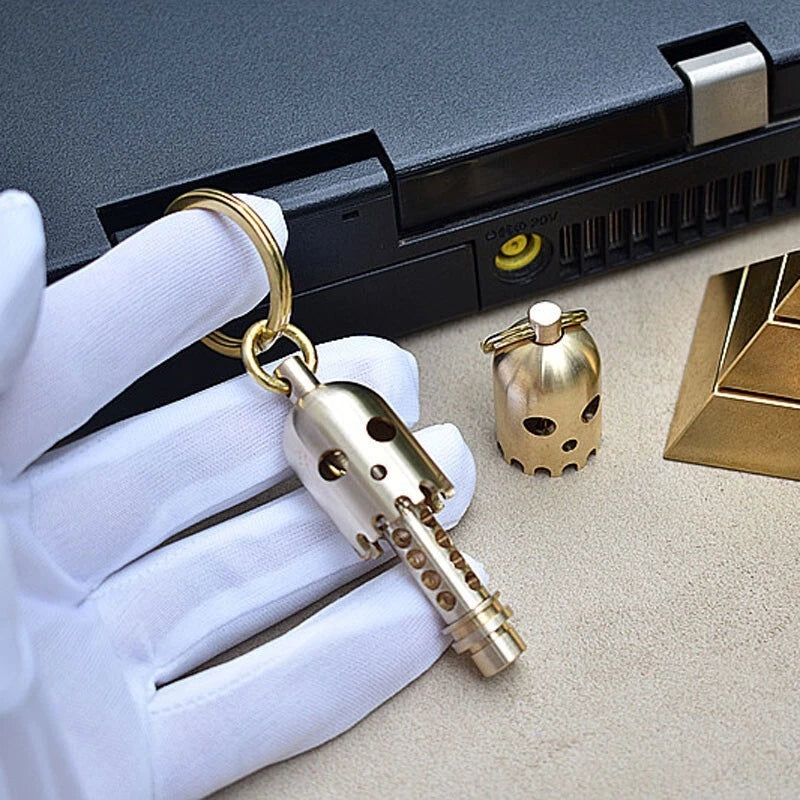 Brass Pendant Ghost Style Umbrella Rope Lanyard Knife Bead DIYAccessories EDC 07FC0E-D4 - KOEEK
