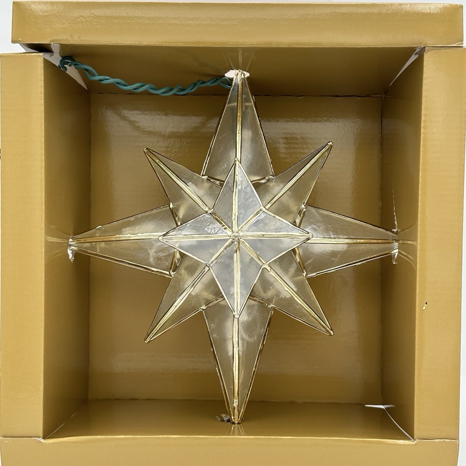 GE 16 LED Lights Star Tree Topper Capiz Style Bethlehem Star Christmas GE - KOEEK