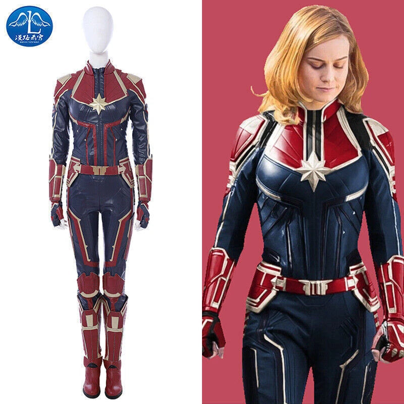 Marvel Costume Leather Captain Cosplay Marvel Carol Danvers  Halloween Outfits 07FC0E-D4 - KOEEK