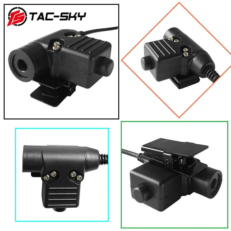 Black Connector 6PIN U94 PTT Adapter for PRC148 152 Wireless Cable Stock 07FC0E-D4 - KOEEK