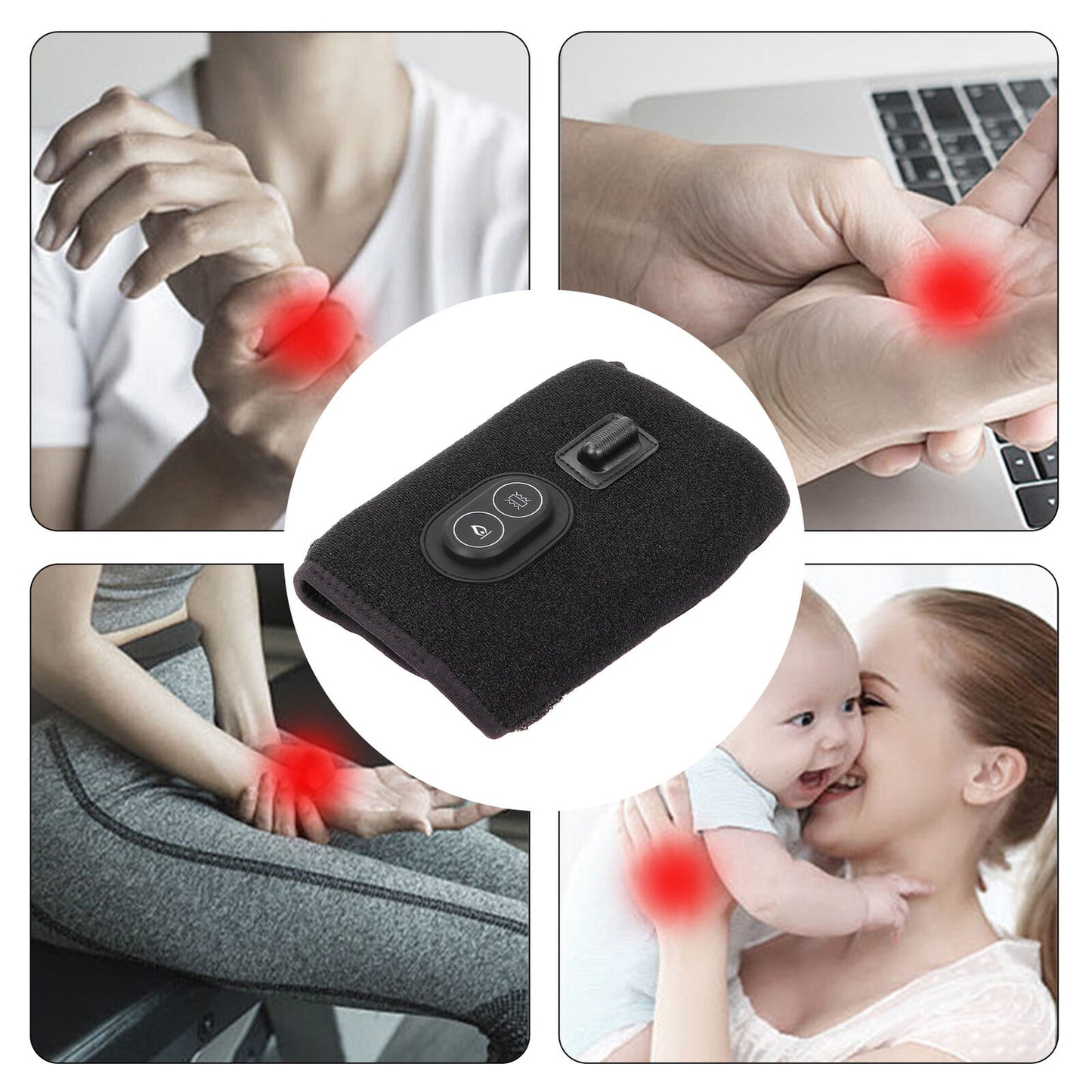 new Heating Wrist Massager Carpal Tunnel for Hand Brace Wrap USB Power koeek - KOEEK