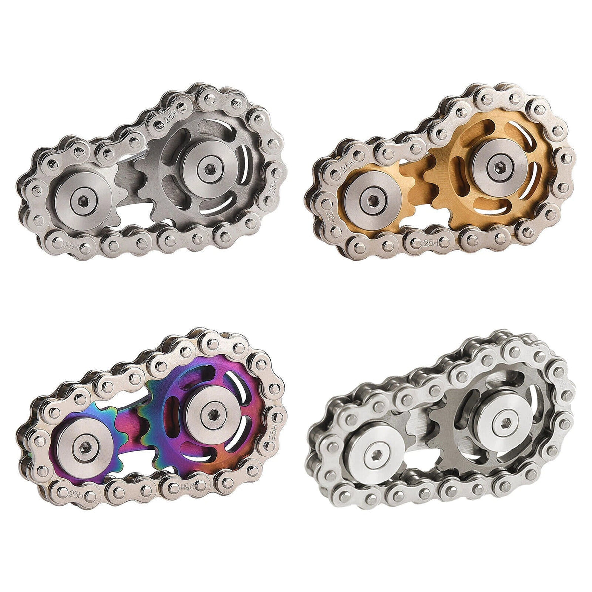 Bike Chain Gear Fidget Spinner Gyro Stainless Steel Sprocket Decompress Toy Gift 07FC0E-D4 - KOEEK