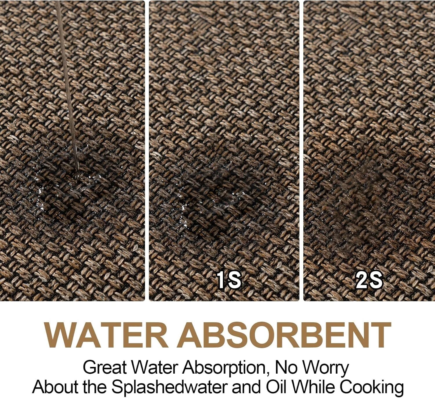 Kitchen Mat Set of 2 PCS, Cushioned Non Slip Rugs for Kitchen Floor, Absorbent 07FC0E-D4 - KOEEK