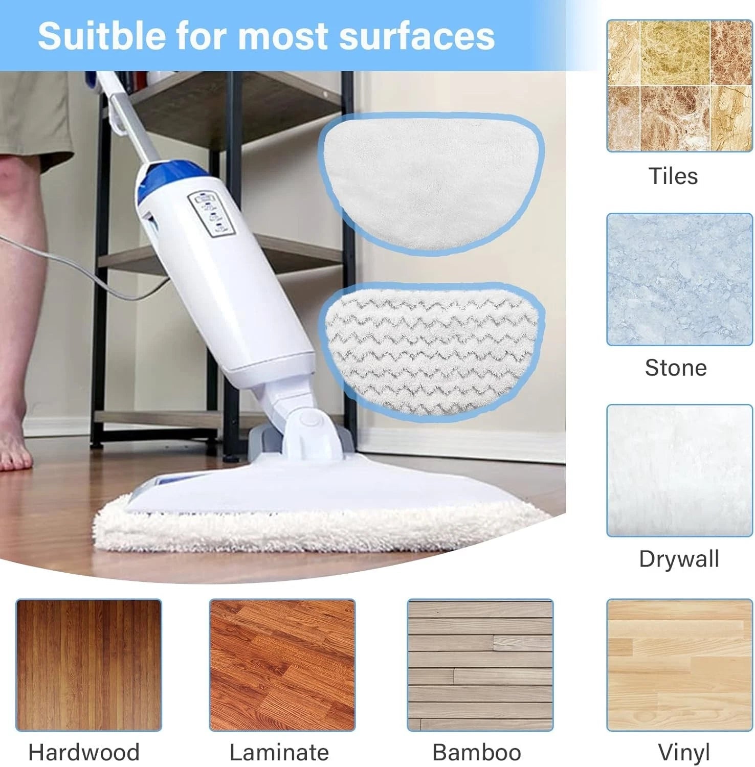 12-Pack 1940 Steam Mop Replacement Pads for Bissell Powerfresh Steam Mop 07FC0E-D4 - KOEEK