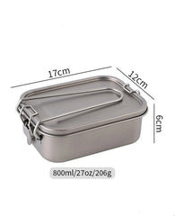 800ml Outdoor Survival Lightweight Pure Titanium Mess Tin Fast Cooking Mess Kit 07FC0E-D4 - KOEEK