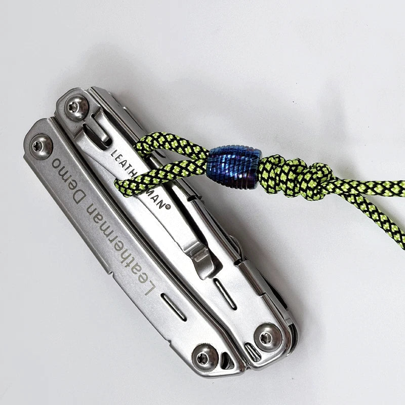 Titanium Damascus Parachute Bead Necklace Bracelet Pendant Knife Lanyard Bead 07FC0E-D4 - KOEEK