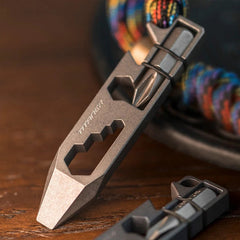 EDC Titanium Pry Bar Crowbar Bottle Opener Screwdriver Wrench Pocket Multi Tools 07FC0E-D4 - KOEEK