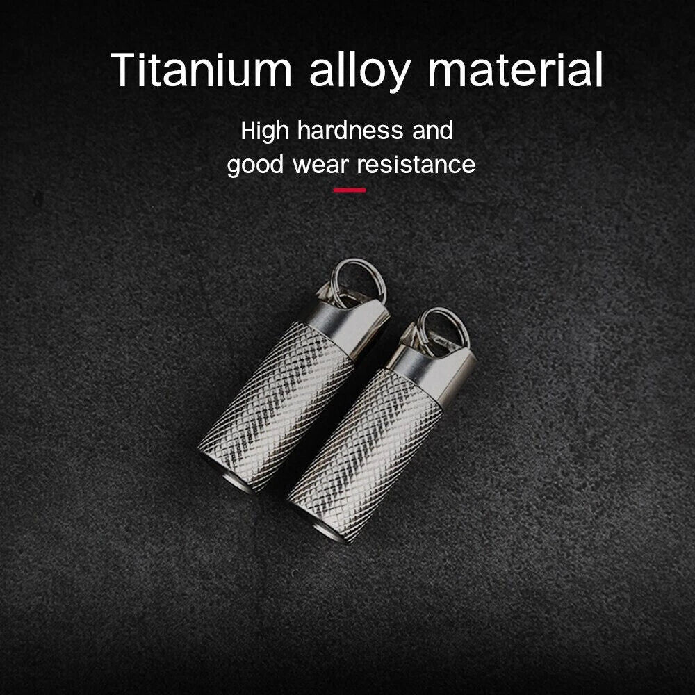 Titanium Waterproof Pill Box Mini Case Bottle Storage Keychain Outdoor EDC Tool 07FC0E-D4 - KOEEK