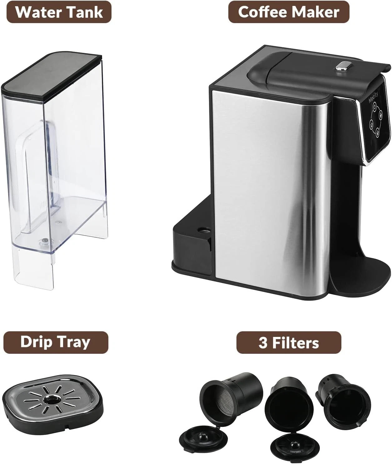Coffee maker 3 in 1 Single cup coffee maker, instant coffee maker 07FC0E-D4 - KOEEK