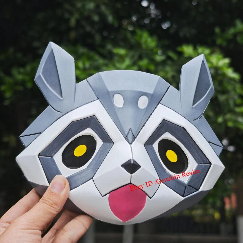 Anime Honkai: Star Rail Stelle Cosplay Raccoon’s Acolyte Mask Prop Collectible 07FC0E-D4 - KOEEK