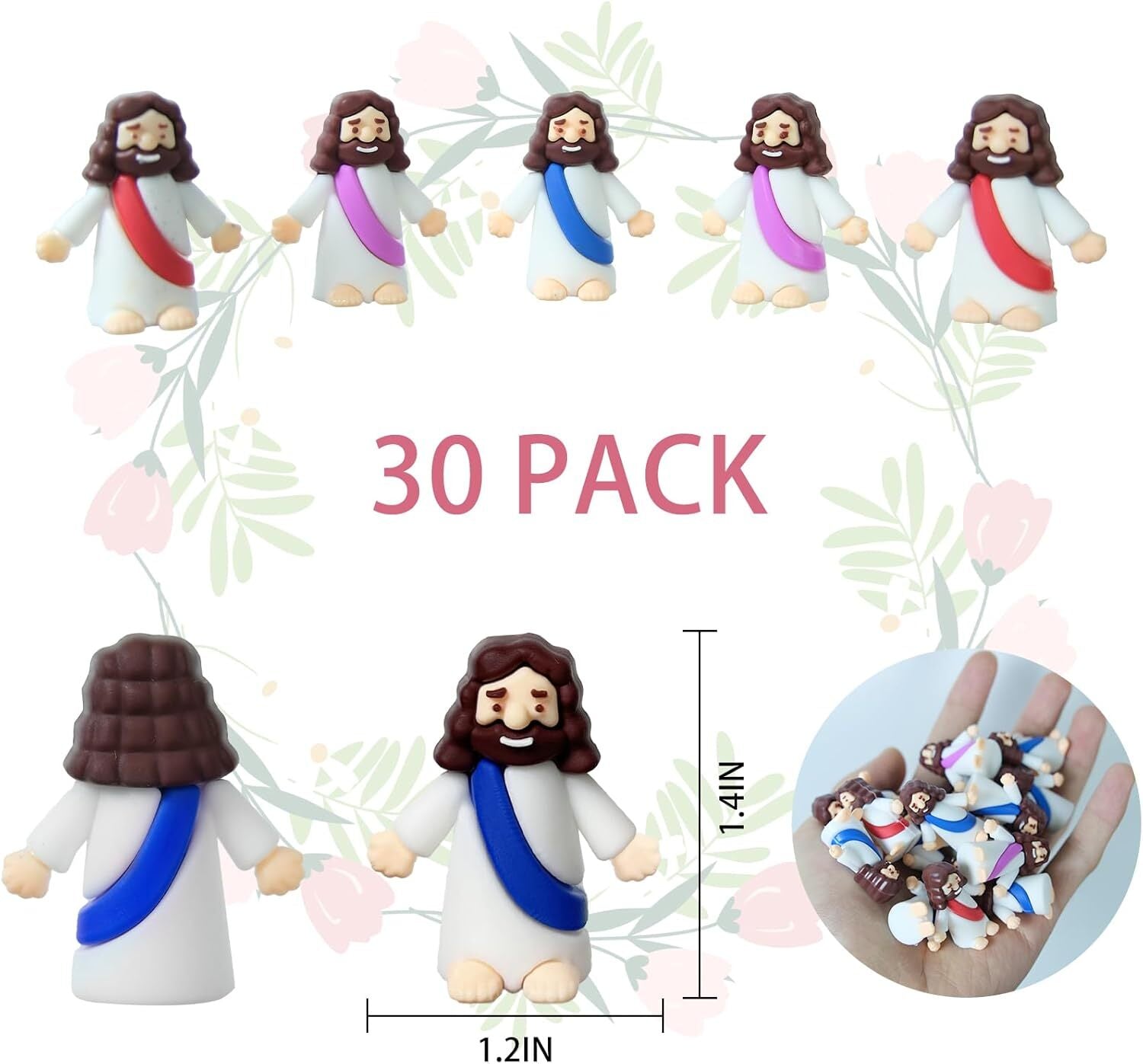 new Mini Jesus Figures, Set of 30pcs Action Figures Little Red 07FC0E-D4 - KOEEK