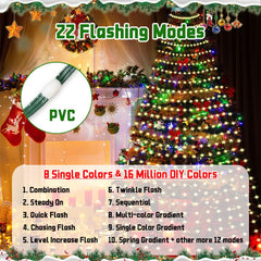 400LED Christmas Tree Waterfall Lights Fairy String Outdoor Waterproof Decor RGB 07FC0E-D4 - KOEEK