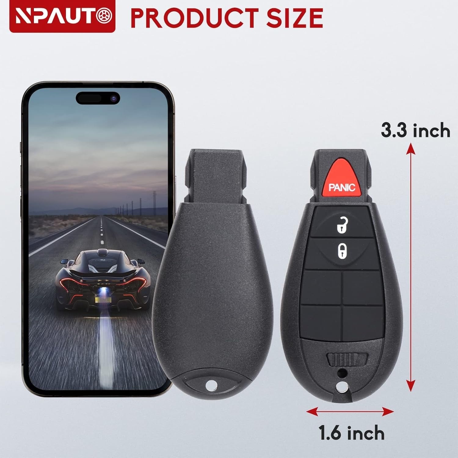 new NPAUTO 2Pcs Key Fob Fobik Remote Replacement for 2008-2020 Dodge Grand black NPAUTO - KOEEK