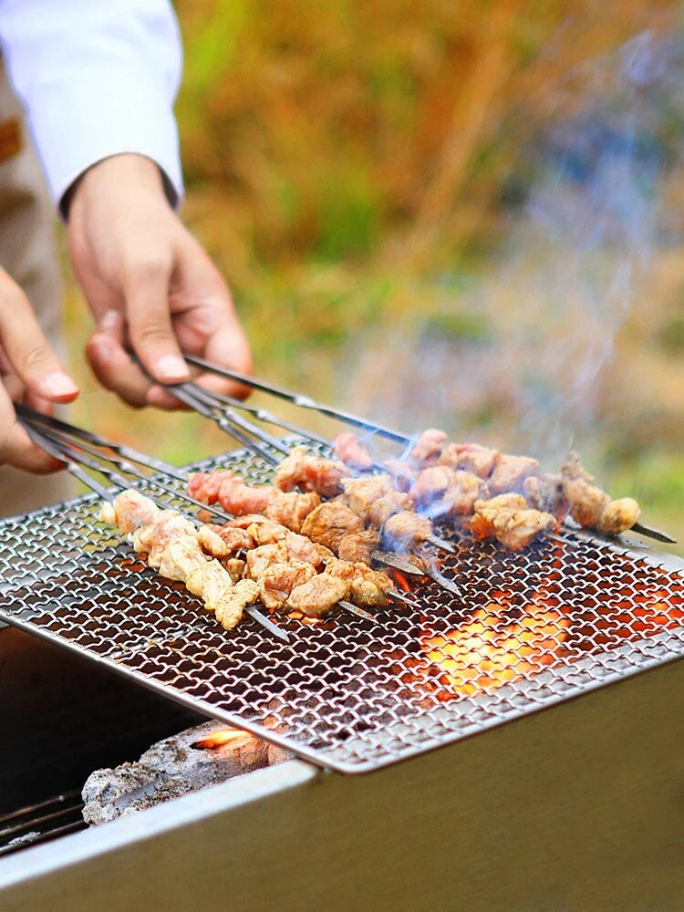 5pcs Barbecue Skewer titanium Flat Grilling Skewers BBQ Needle Stick Barbecue 07FC0E-D4 - KOEEK