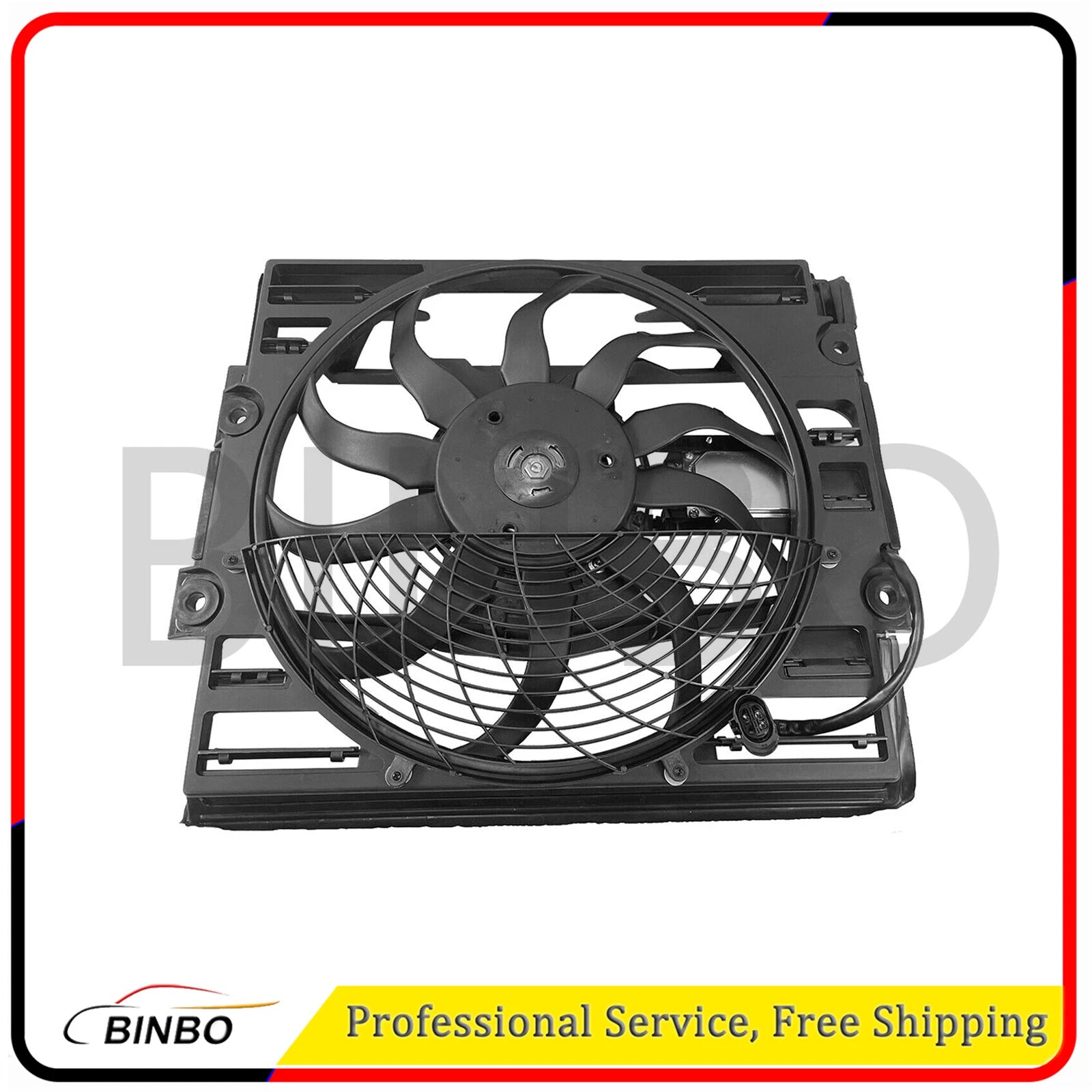 Radiator Condenser Cooling Fan Assembly for BMW 740i 740iL 750iL Z8 64546921383 07FC0E-D4 - KOEEK