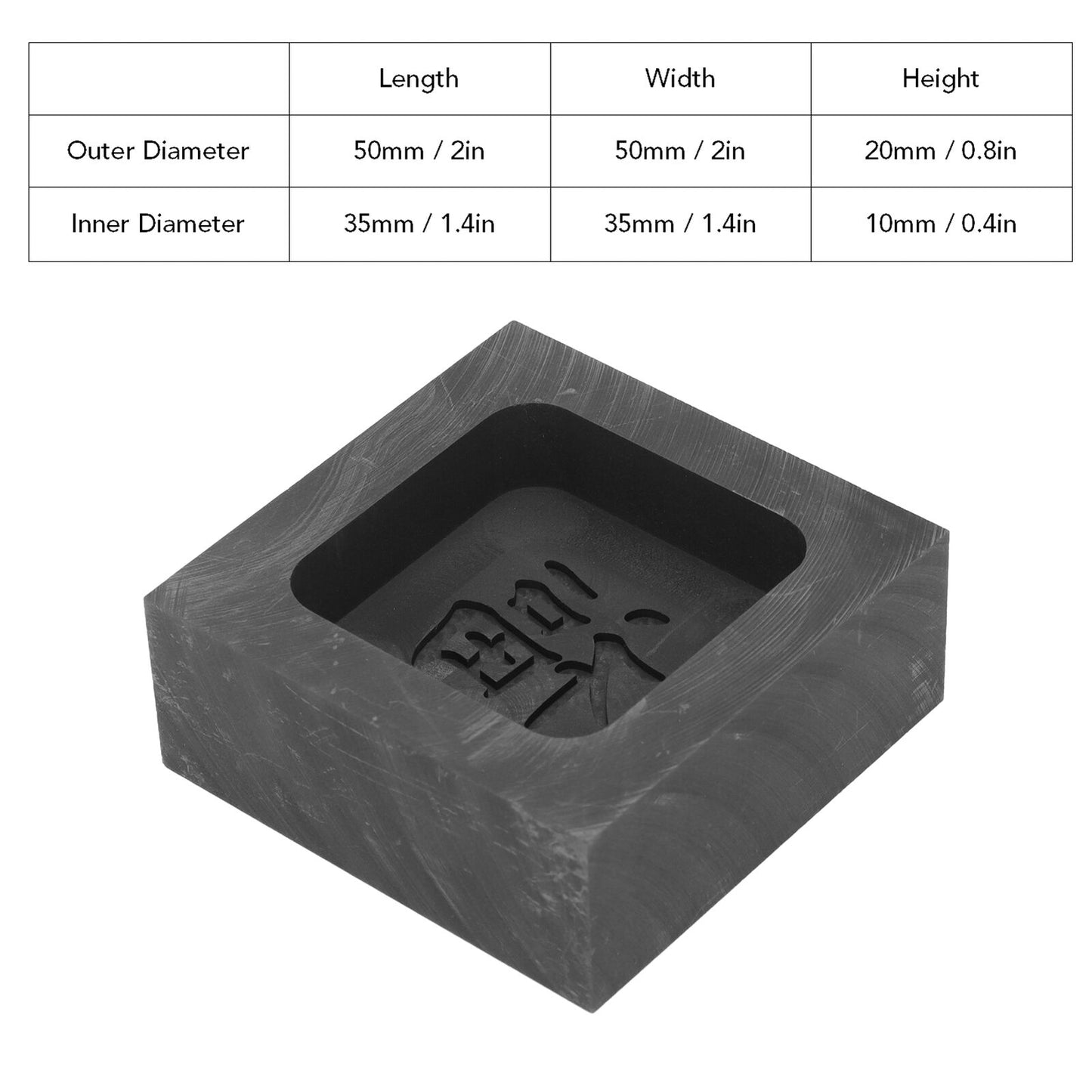 ny Digelform Grafitt Ingot Bar Mold Smelting Sølv Messing Støping Raffinering