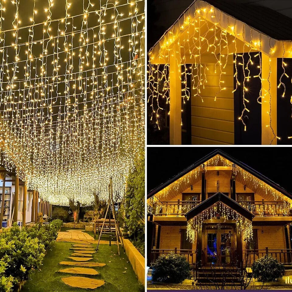13~130ft Curtain Icicle Lights Wedding Party LED Fairy Christmas Indoor Outdoor 07FC0E-D4 - KOEEK