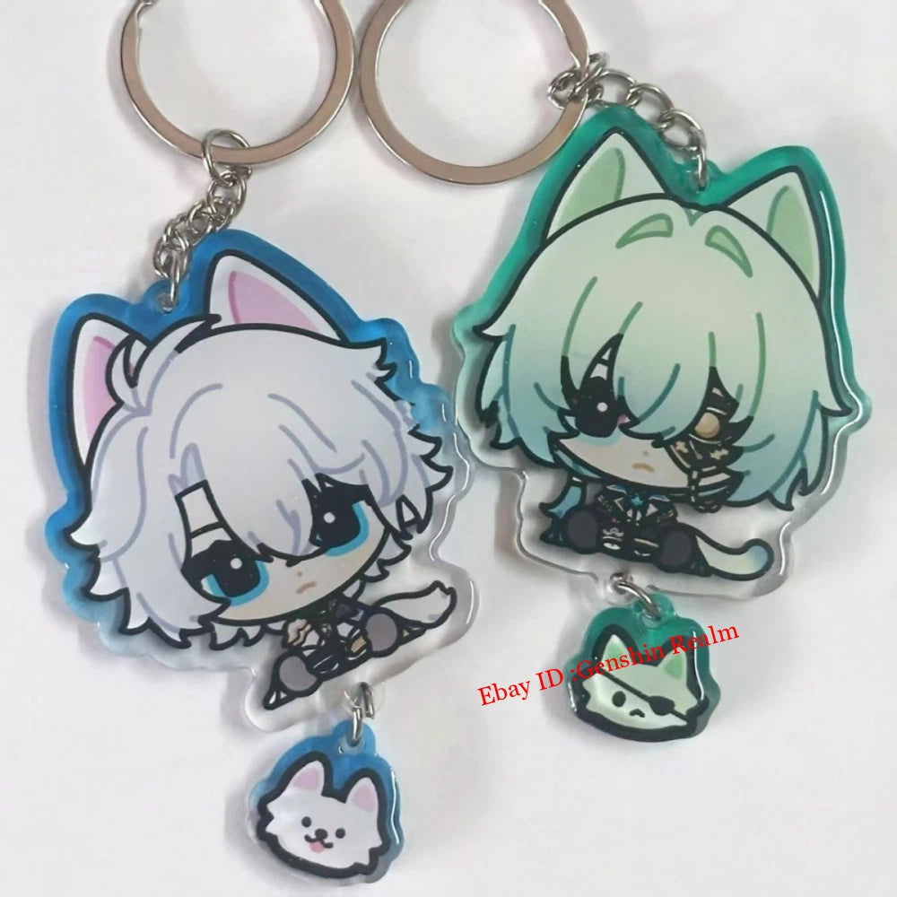 2Pcs/Set Honkai: Star Rail Phainon Acrylic Keychain Backpack Pendant Decor Gift 07FC0E-D4 - KOEEK