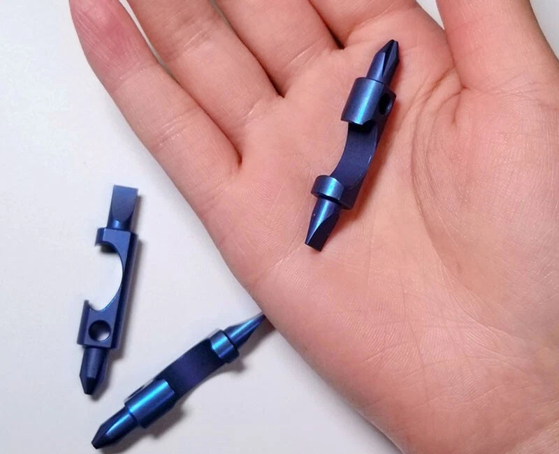 EDC Portable Titanium Multi Tools Bottle Opener Bolt Driver Screwdriver Keychain 07FC0E-D4 - KOEEK