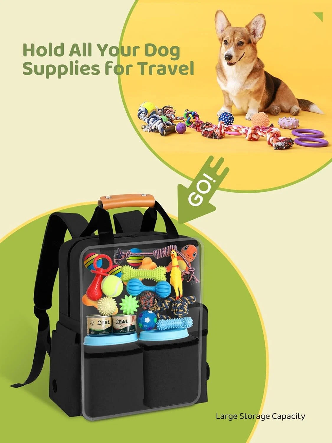 Dog Travel Bag, Airline Certified Multi-Purpose Organizer Backpacks 07FC0E-D4 - KOEEK