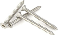 new x 2-1/2" Flat Head Sheet Metal Screws Wood x 2-1/2", Silver 07FC0E-D4 - KOEEK