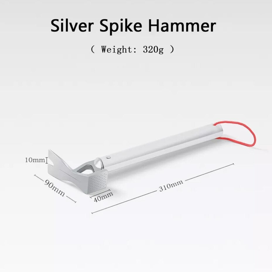 Tent Stake Hammer Aluminum Alloy Camping Hammer Outdoor EDC Camp Nail Puller 07FC0E-D4 - KOEEK