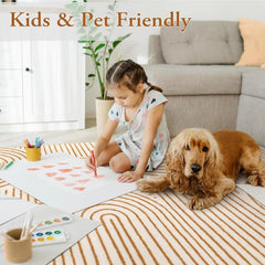 Abstract Patterned Washable Rug (5x7), Non-Slip Soft Living Room Carpet 07FC0E-D4 - KOEEK
