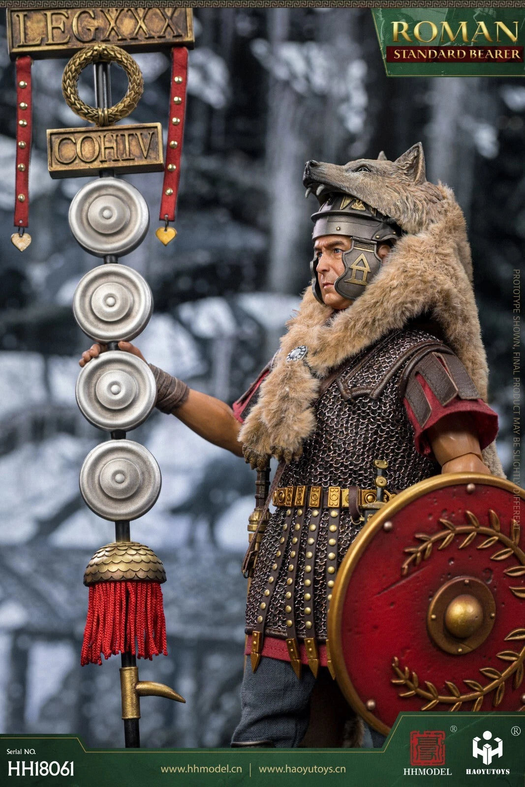 HAOYUTOYS HH18061 1/6 Imperial Legion Rome Flagman Armor Soldier Action Figures 07FC0E-D4 - KOEEK