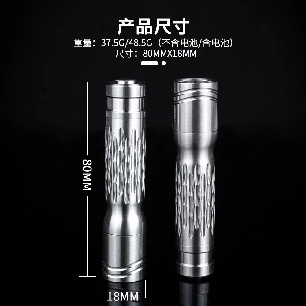 TWOSUN Titanium Alloy Tactical Mini Flashlight LED Light Outdoor Camping Lamp 07FC0E-D4 - KOEEK
