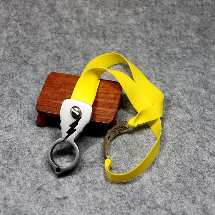Frameless Safety Leisure Finger Ring Slingshot Stainless Steel Shooting Catapult 07FC0E-D4 - KOEEK