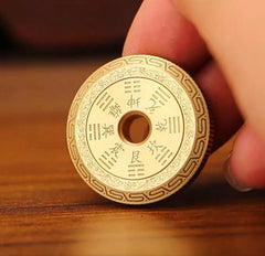 Solid Brass Fidget Slider Clicker Coin Tai Chi Haptic for Adult EDC Lucky Toys 07FC0E-D4 - KOEEK