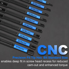 new 10-Piece Impact Allen Key Drill Bit Set - Hex Bits 4 inch 10 Pieces (SAE) 07FC0E-D4 - KOEEK