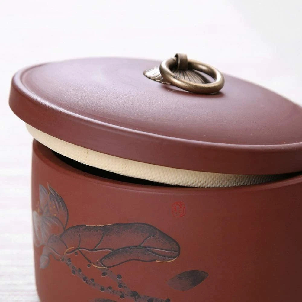 Purple Clay Tea Caddy Puer Tea Storage Tanks Sealed Tea Jar Candy Storage Box 07FC0E-D4 - KOEEK