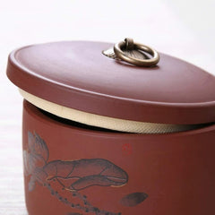 Purple Clay Tea Caddy Puer Tea Storage Tanks Sealed Tea Jar Candy Storage Box 07FC0E-D4 - KOEEK