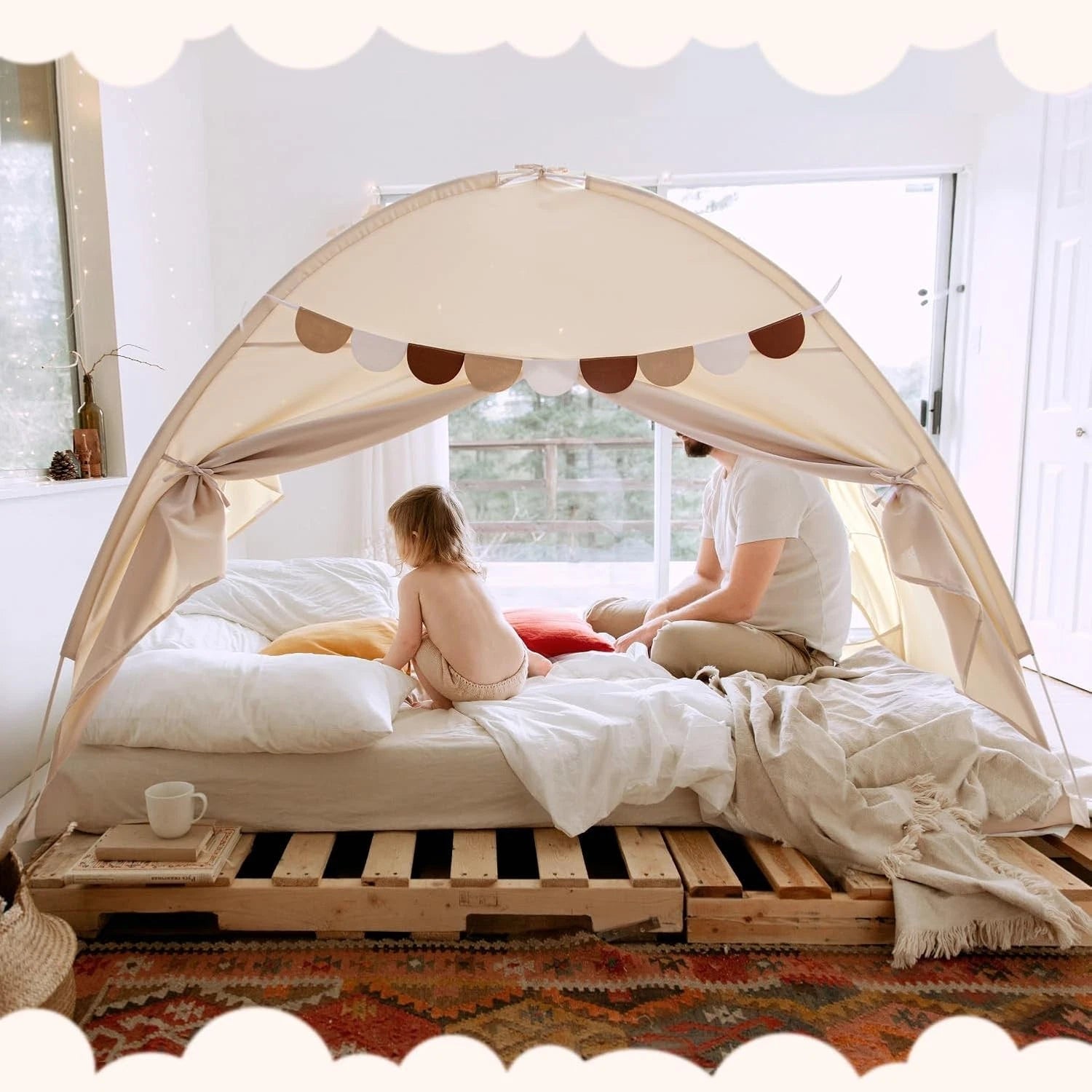 Twin Size Bed Canopy Bed Tents Dream Tent on Bed Privacy Space Blackout Sleeping 07FC0E-D4 - KOEEK