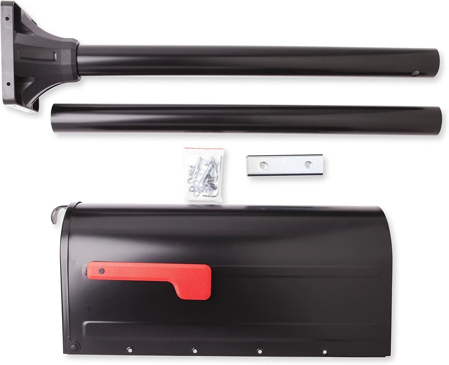 Mounted Mailbox and Floor Post Kit, Medium, Black 07FC0E-D4 - KOEEK