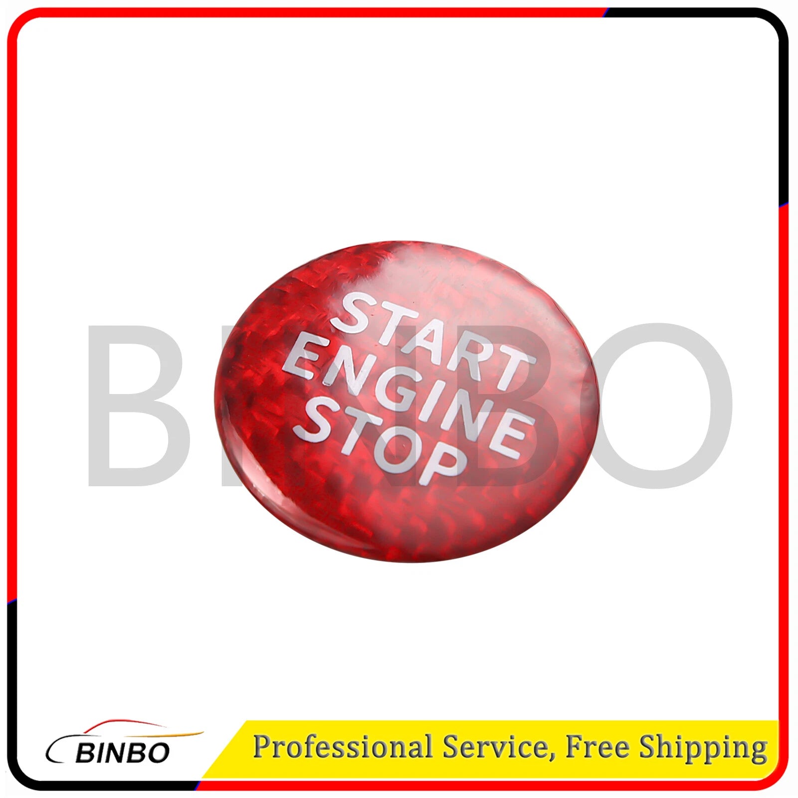 Carbon Fiber Stop Start Button Cap Cover Red for 2019-2010 BMW G20 G28 3 Series 07FC0E-D4 - KOEEK
