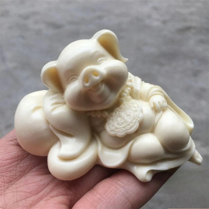 8x4.5x5cm Zodiac Pig Mini Ornament Office Home Car Decor Figurine 07FC0E-D4 - KOEEK