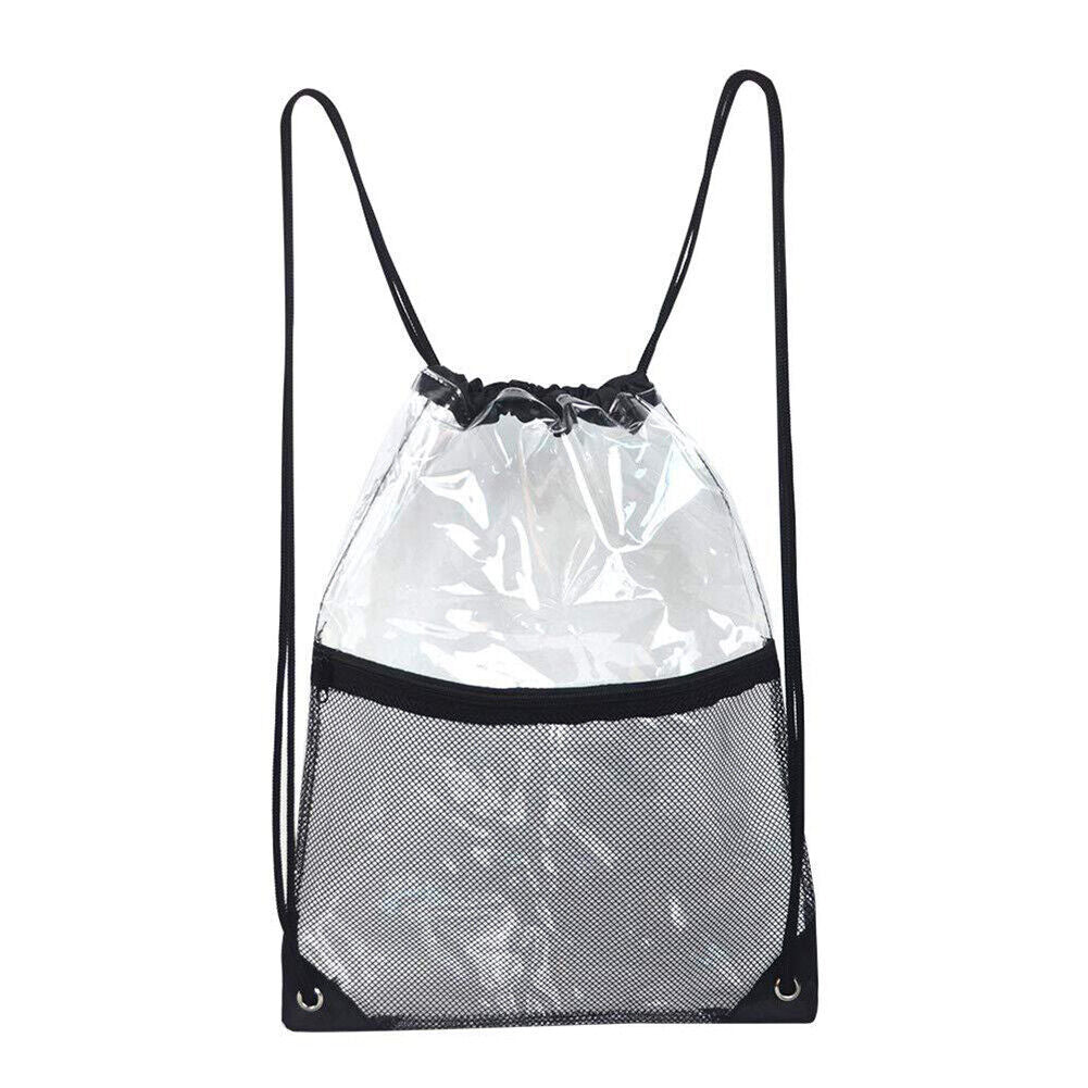 new Clear Drawstring Storage Bag Waterproof Stadiums Sporting Event Storage Backpack koeek - KOEEK